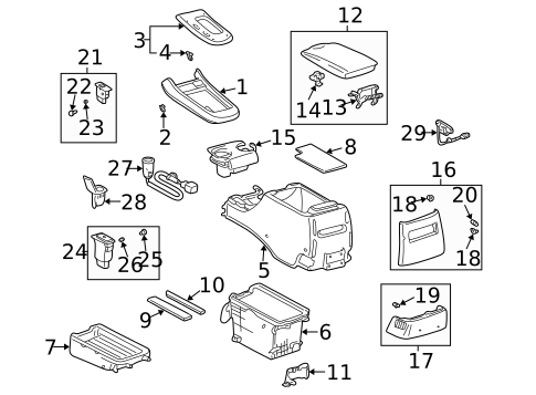 OEM Beige Center Console Lid & Latch For Lexus ES330, Toyota Camry Solara 2002-2008 – Includes Screws