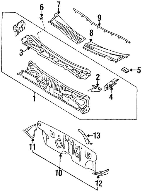 Cowl for 1995 Nissan Sentra #0
