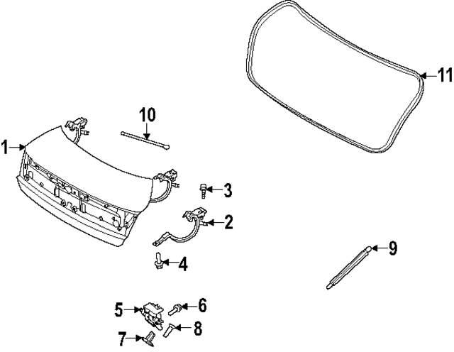 69200L1500 - : Trunk Lid for Hyundai Image