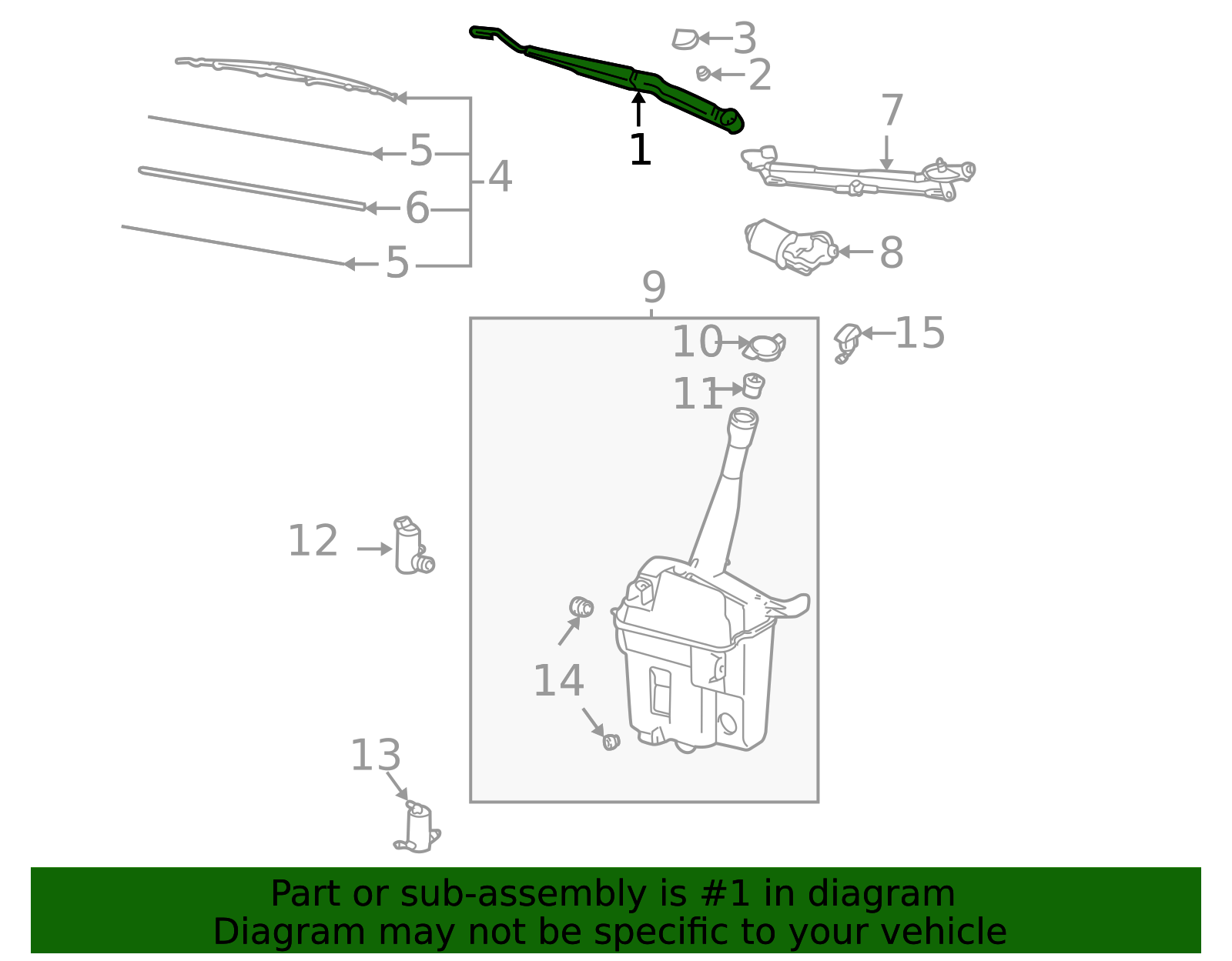 2003-2008 Toyota Matrix Wiper Arm 85211-01010 | MotorMotor