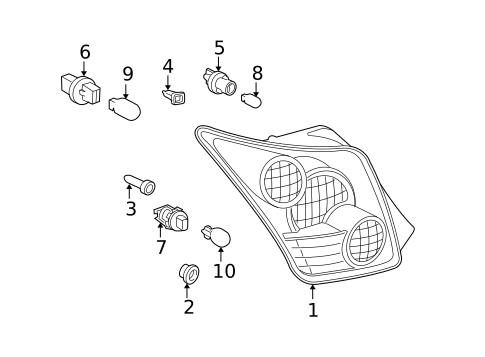Bulbs - Chassis for 2005 Scion xA #1