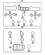 68003564AA - Engine 3.7L Six Cylinder: Engine Upper Gasket Package for Mopar Image