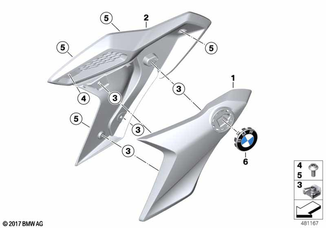 46638388669 - Frame and Mounting Parts: Badge Holder Blank Left - Rohteil/blank for BMW-Motorrad Image