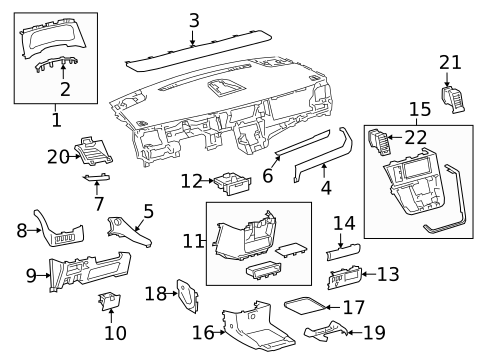 Instrument Panel Components for 2018 Toyota Sienna #0