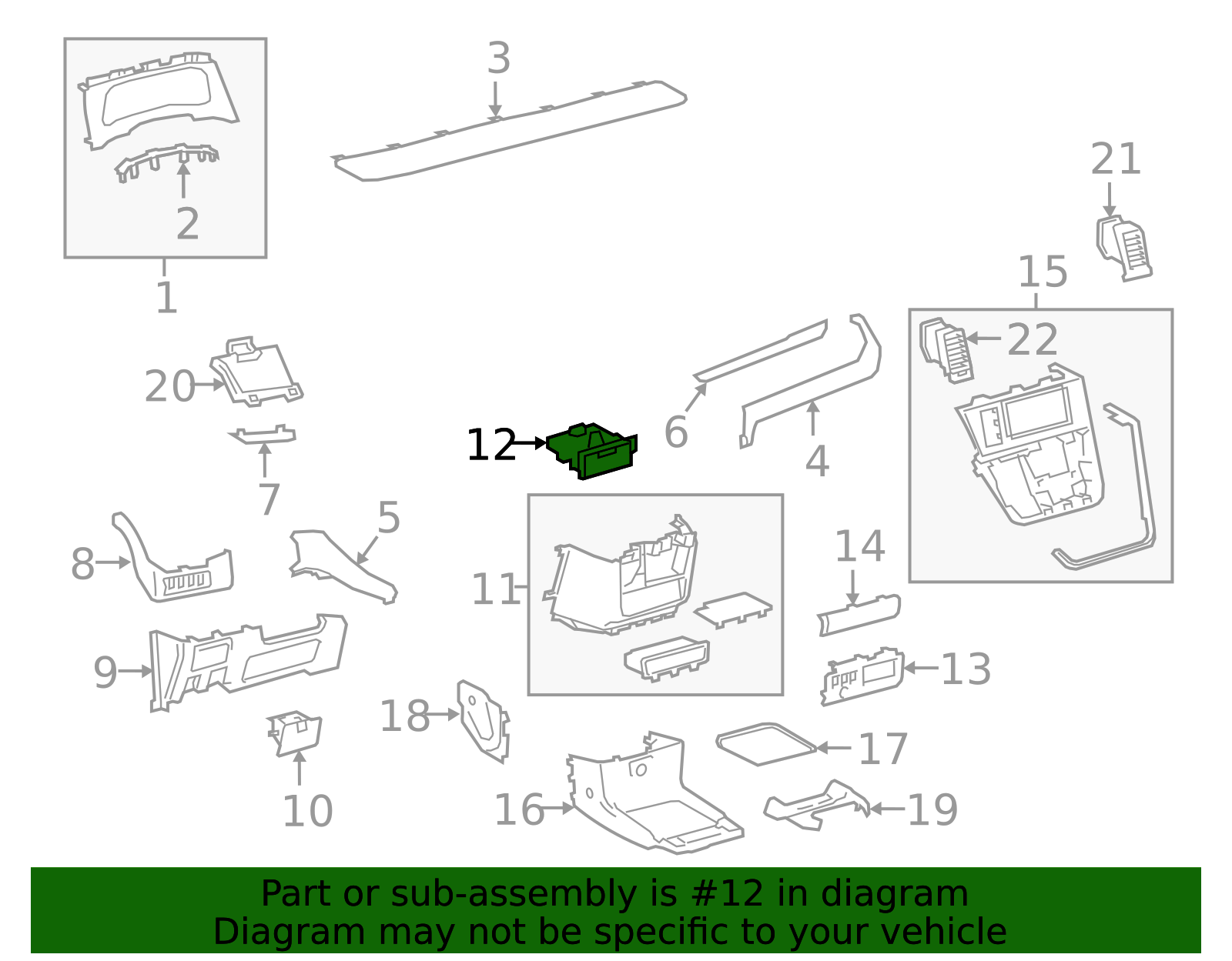 55620-08050 - Instrument Panel Cup Holder 2015-2020 Toyota Sienna