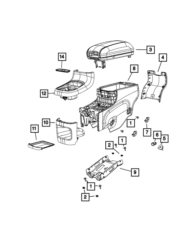 1YU74HL1AC - Interior Trim: Console Armrest for Mopar Image