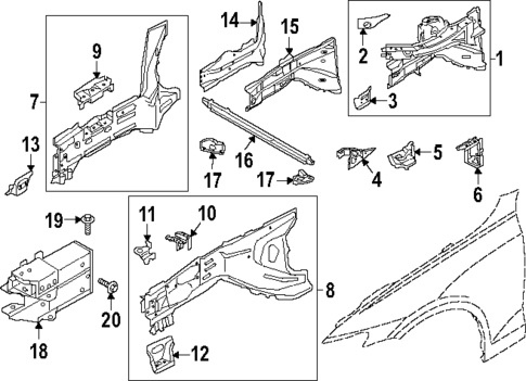 Structural Components & Rails for 2025 Volvo V60 #0