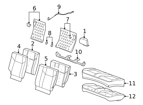 Rear Seat Components for 2008 Chevrolet Cobalt #0