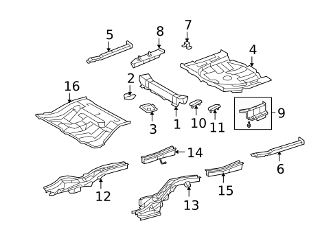 Rear Floor & Rails for 2014 Toyota Venza #0