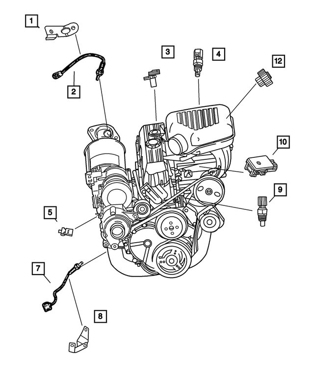 5086203AA - Fuel: Throttle Position Sensor Kit for Dodge: Dakota | Jeep: Grand Cherokee, Wrangler Image