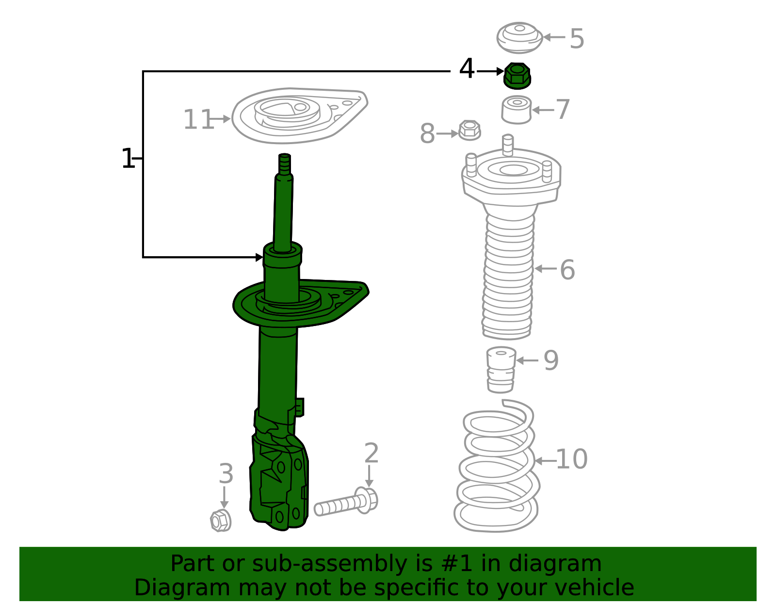 48540-80020 - Suspension Strut For 2013-2016 Lexus ES350 | Lexus OE Parts