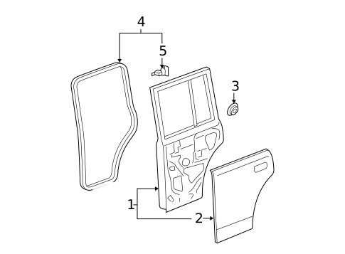 Door & Components for 2004 Scion xB #1