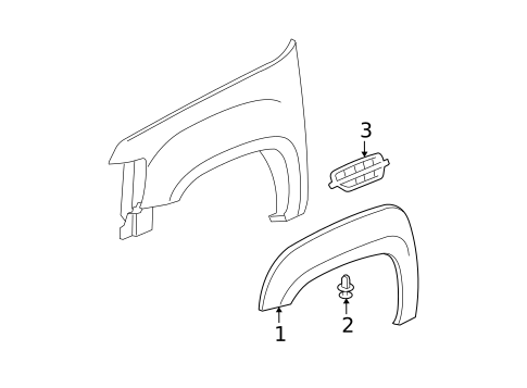 Exterior Trim - Fender for 2007 Cadillac Escalade EXT #0