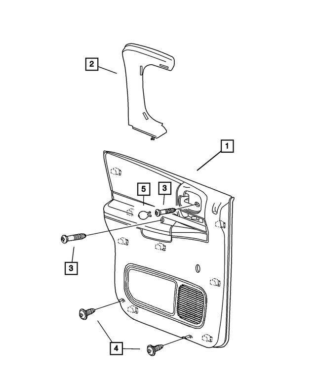 5GV37XDVAB - : Rear Door Trim Panel, Left, Power for Mopar Image