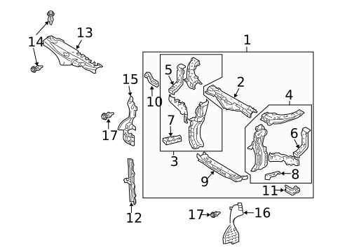 Radiator Support for 2008 Lexus RX400h #0