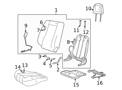 Front Seat Components for 2009 Mazda Tribute #1