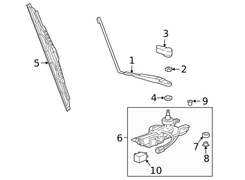 Rear Wiper Components for 1999 Porsche 911 #0