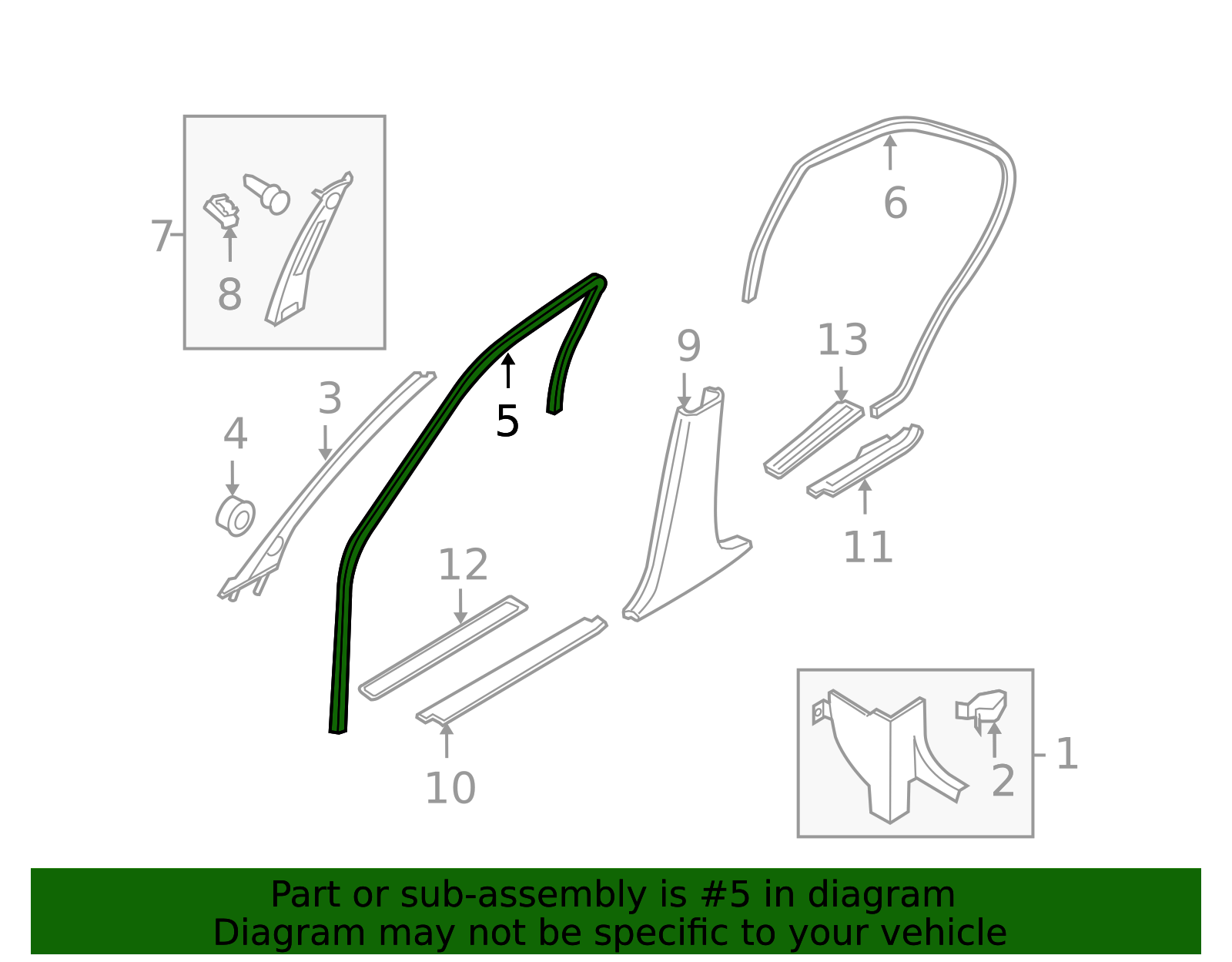 2010-2012 Nissan Altima Surround Weather-Strip 76922-ZN50A | TascaParts.com