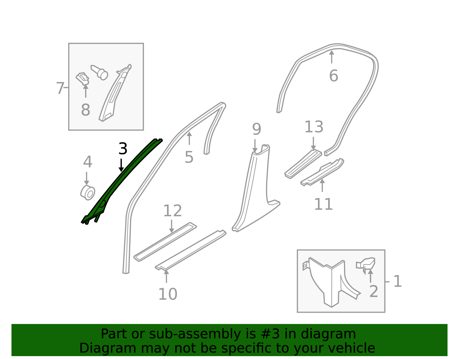 76911-ZX60A - Windshield Pillar Trim - 2010-2012 Nissan Altima 76911-ZX60A - Windshield Pillar Trim - 2010-2012 Nissan Altima