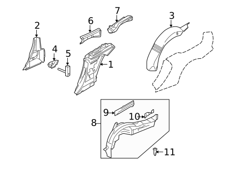 Inner Structure for 2012 Porsche 911 #1