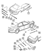 4805630AA - Exterior Ornamentation: Dodge R/t Nameplate for Mopar Image