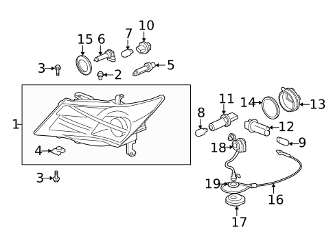 Headlamp Components for 2007 Acura MDX #0