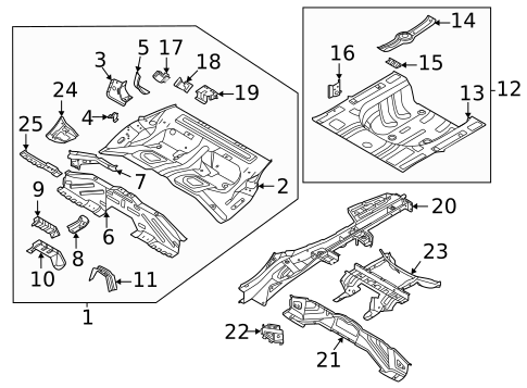 Rear Floor & Rails for 2025 Hyundai Sonata #0