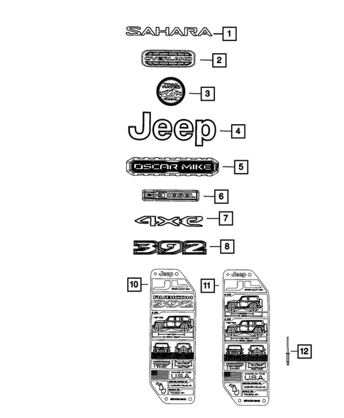 Nameplates for 2022 Jeep Wrangler #0
