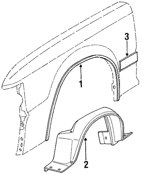 Exterior Trim - Fender for 1990 Ford Escort #0