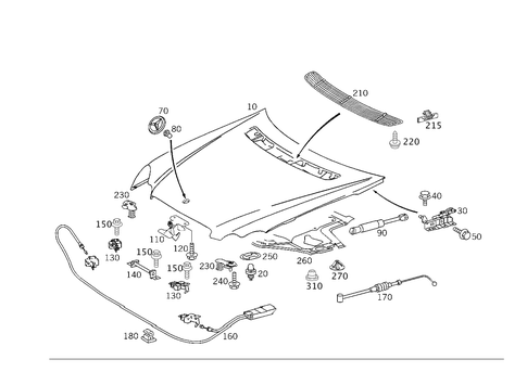 Engine Hood for 2005 Mercedes-Benz CLK500 #0
