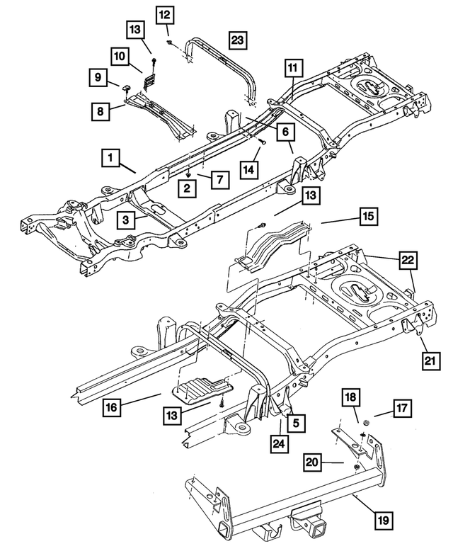 52021723AA - Frames and Bumpers: Transmission Crossmember for Mopar Image