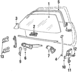 E4ZZ7621411A - Body: Glass for Ford: Mustang Image