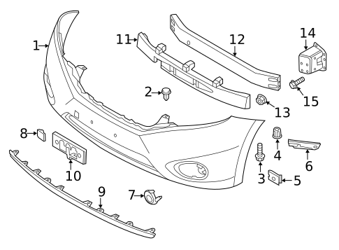 Bumper & Components - Front for 2015 Nissan Quest #0