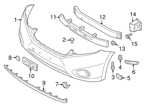 Bumper & Components - Front for 2012 Nissan Quest | OEM