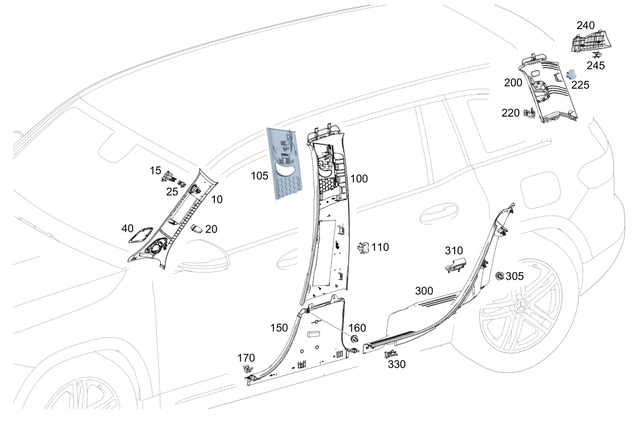 2476900604 - Covering and Lining: Trim, a-Pillar for Mercedes-Benz: GLB250, GLB35 AMG Image image