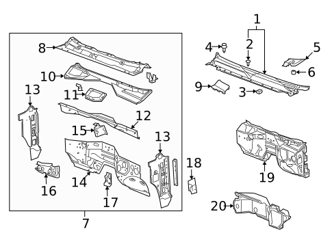 Cowl for 2012 Cadillac Escalade EXT #0