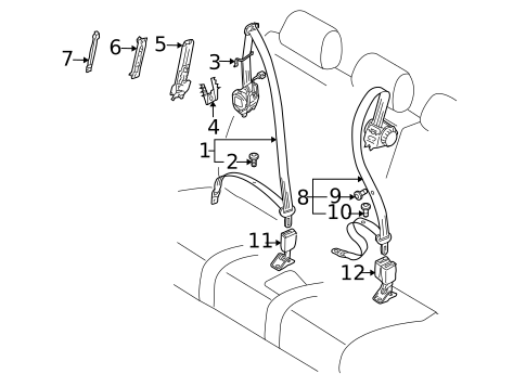Rear Seat Belts for 2010 Volkswagen Touareg #0