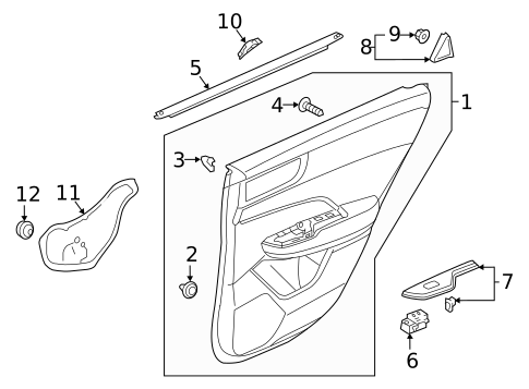 Door & Components for 2019 Honda Clarity #3