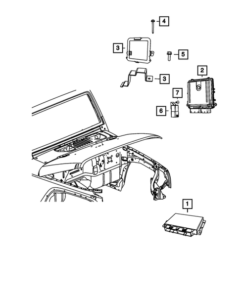 Keys, Modules and Engine Controllers for 2018 Jeep Wrangler JK #3