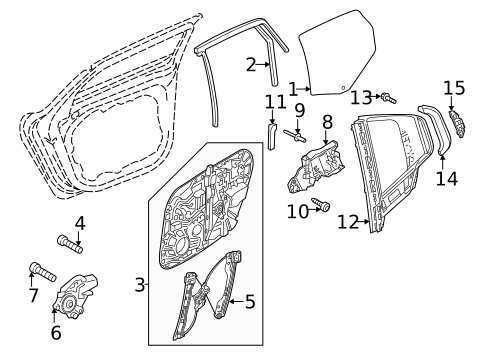 Glass - Rear Door for 2025 Volvo S60 #1