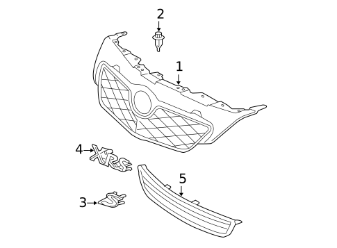 Grille & Components for 2009 Toyota Corolla #0