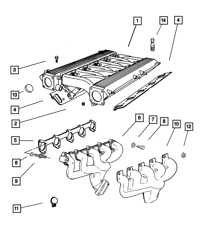 4848341 - Engine 8.0L Ten Cylinder: Exhaust Manifold, Right for Mopar Image