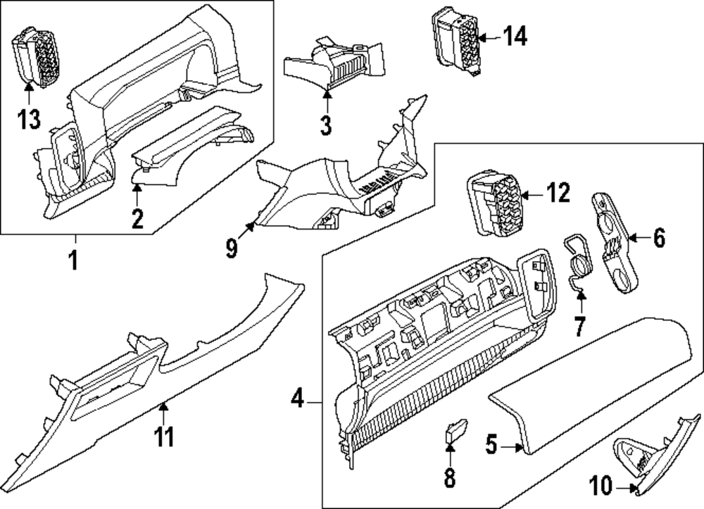 Lower Panel Incar 2024-2025 Ford Ranger Lower Panel N1WZ-2604459-CA | Miracle Ford Parts