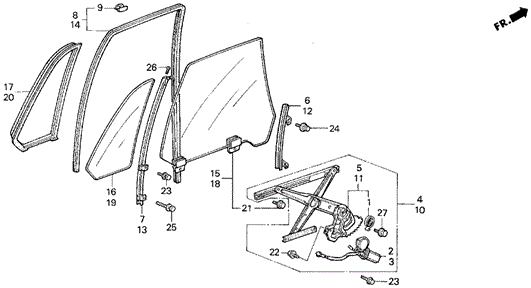Rear Door Windows for 1990 Acura Legend #0