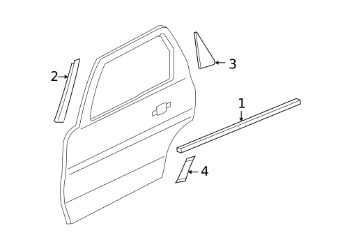 Exterior Trim - Rear Door for 2008 Mercury Mariner #0
