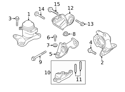 Engine & Trans Mounting for 2011 Mazda CX-7 #0