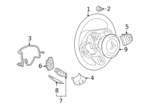Steering Wheel & Trim for 2014 Mitsubishi Lancer #1