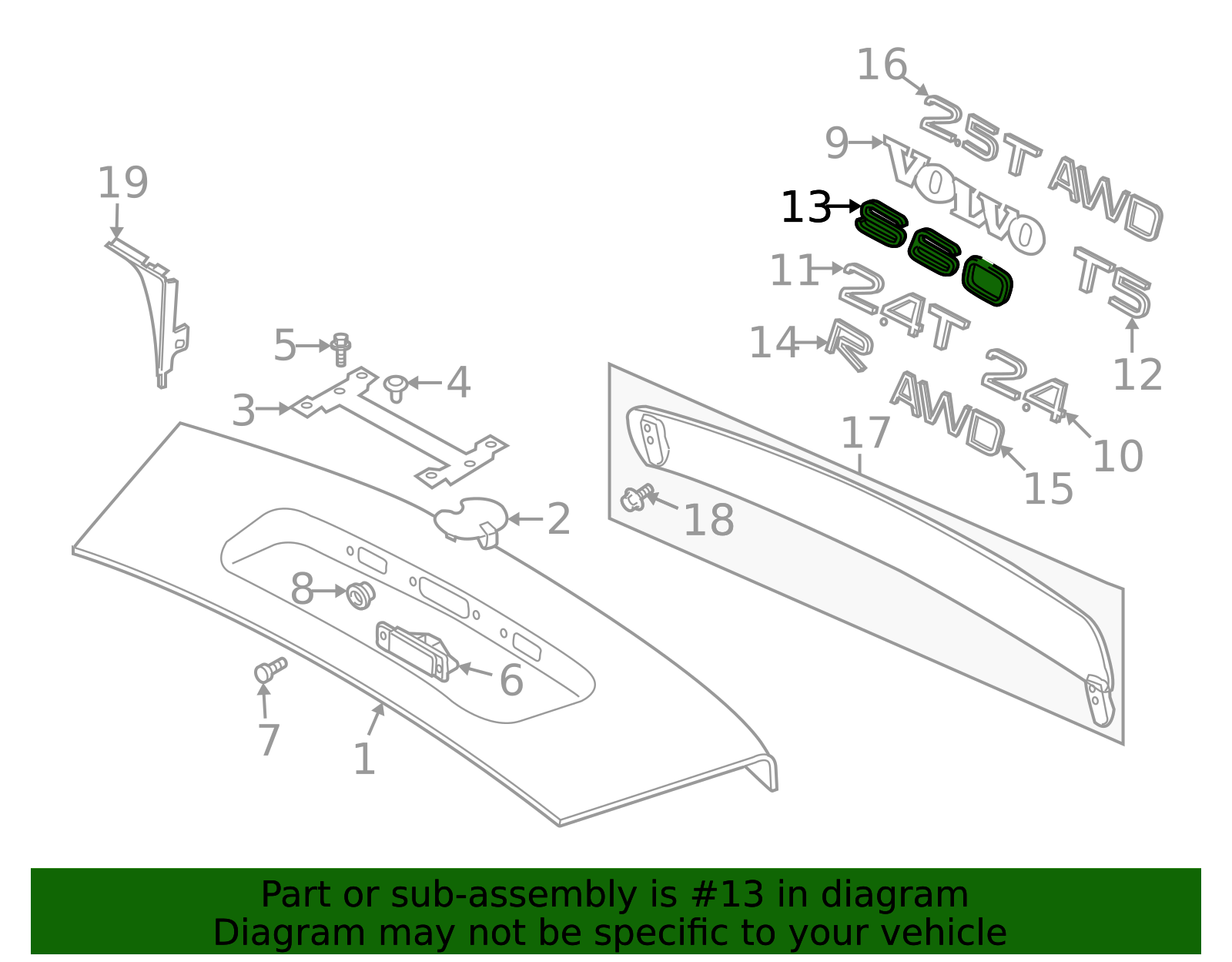 2001-2003 Volvo S60 Deck Lid Emblem 9178991 | OEM Parts Online