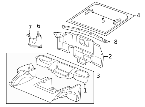 Interior Trim - Rear Body for 2001 Chevrolet Corvette #1