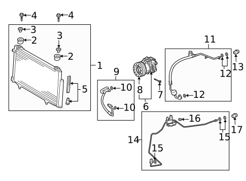 Condenser, Compressor & Lines for 2006 Scion xA #0